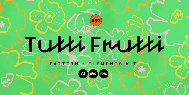 Spring Tutti Frutti Vector Patterns
