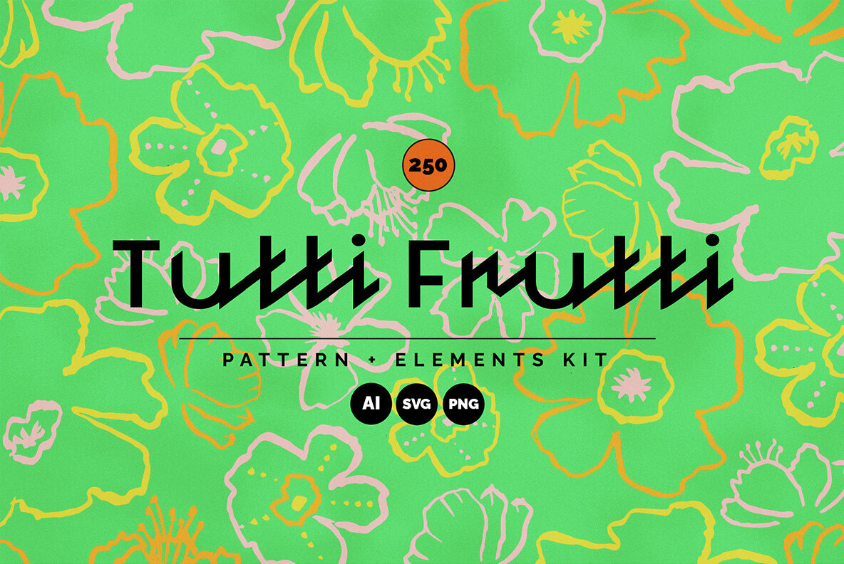 Spring Tutti Frutti Vector Patterns 1