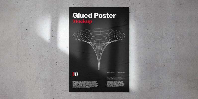Glued Poster Mockup