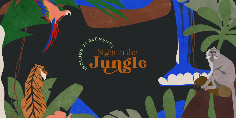 Night in the Jungle Abstract Shapes