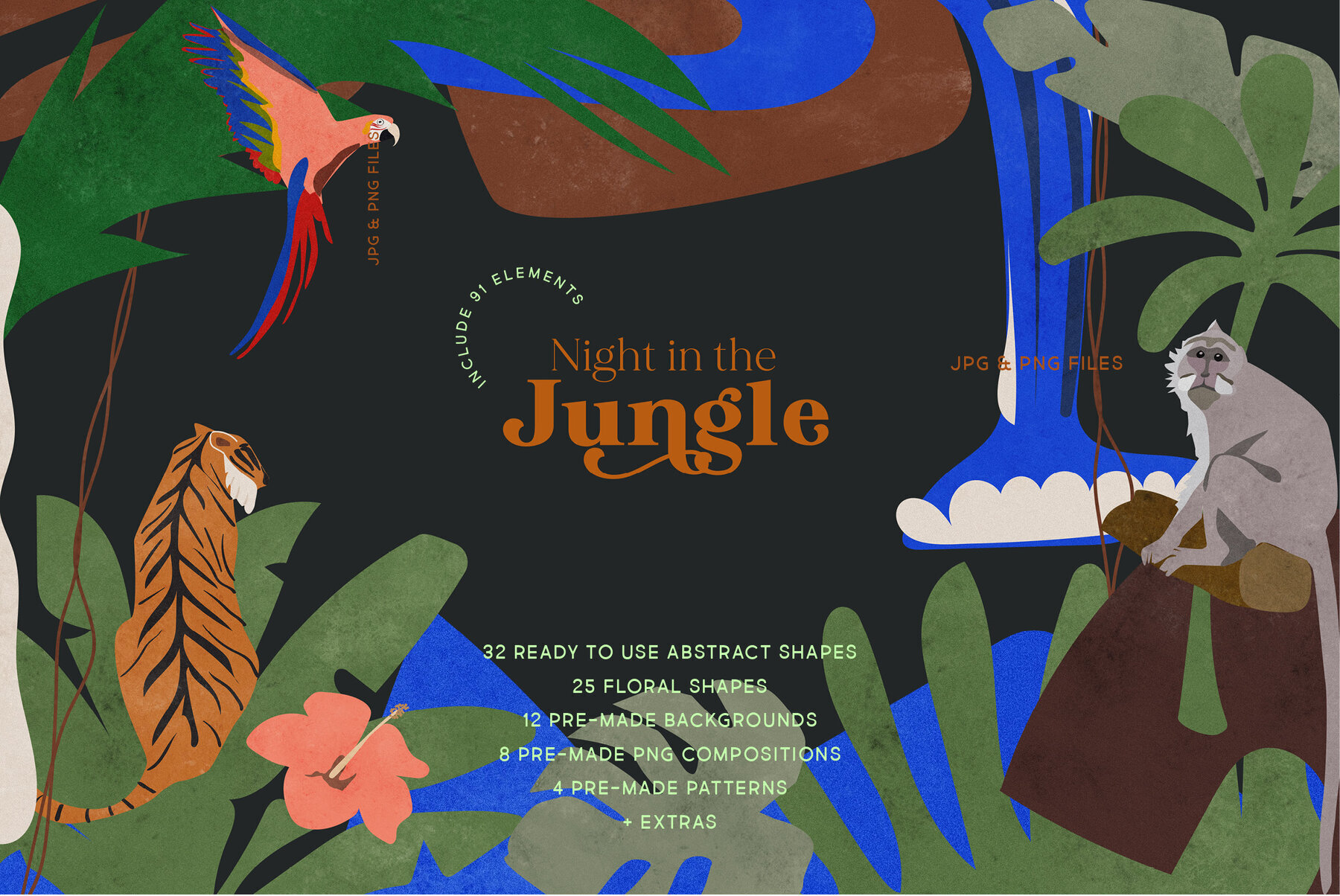 Night in the Jungle Abstract Shapes 1