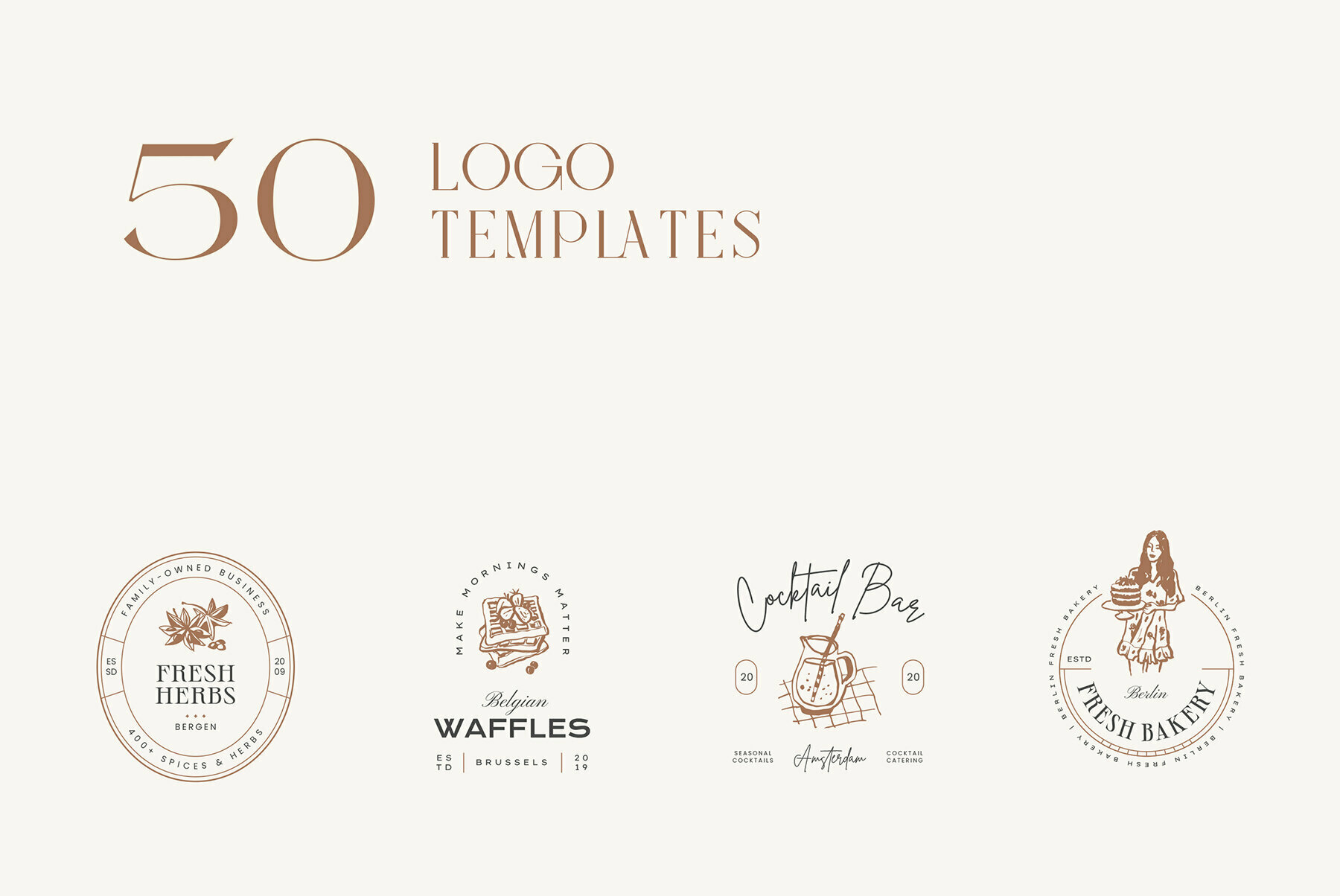 Restaurant Logo Kit   50 Mockups 2