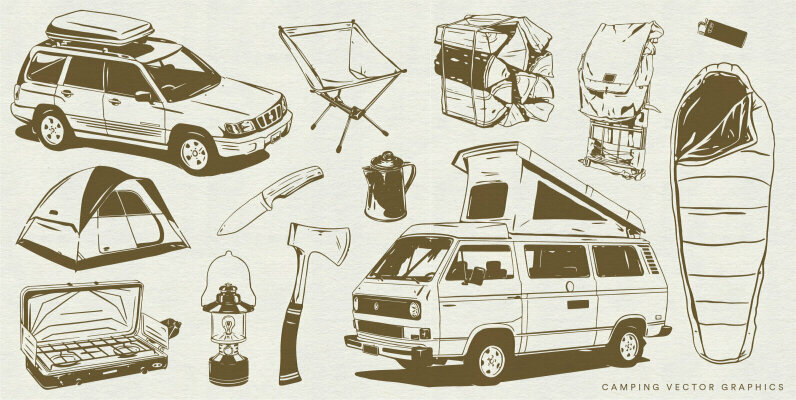 Camping Vector Graphics