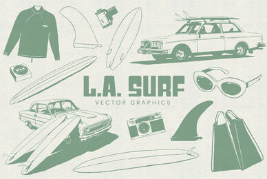 L A  Surf Vector Graphics
