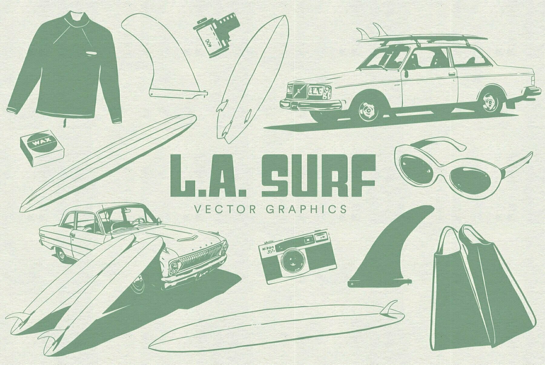L A  Surf Vector Graphics 1