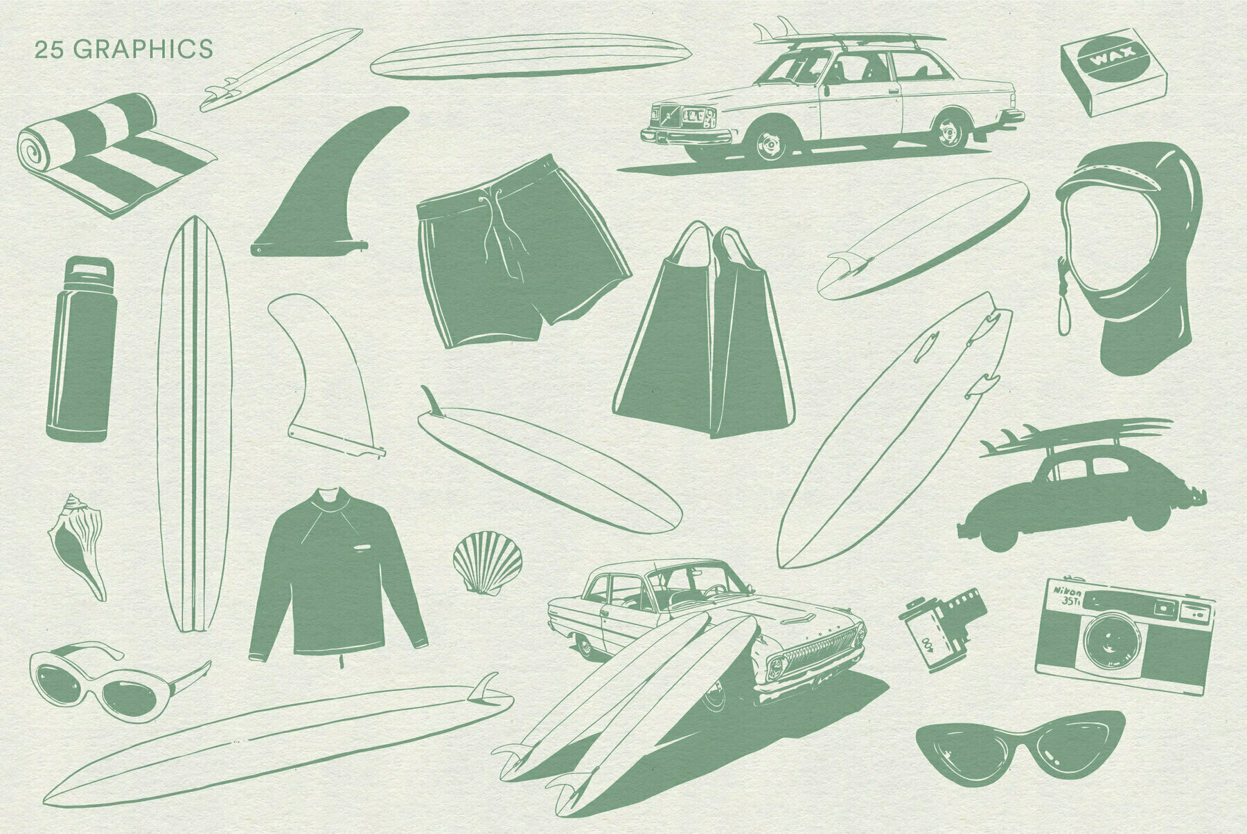 L A  Surf Vector Graphics 3