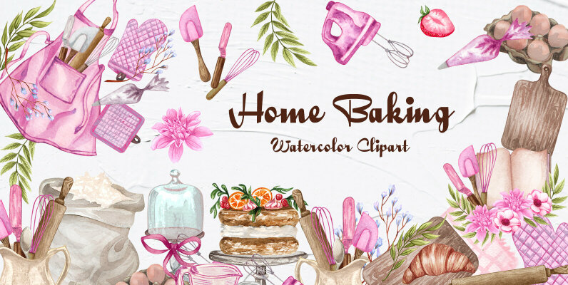 Home Bakery Watercolor Set