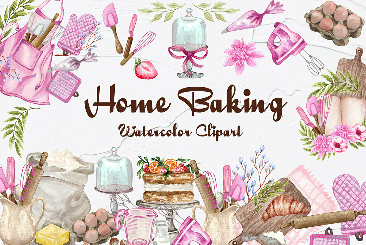 Home Bakery Watercolor Set 1