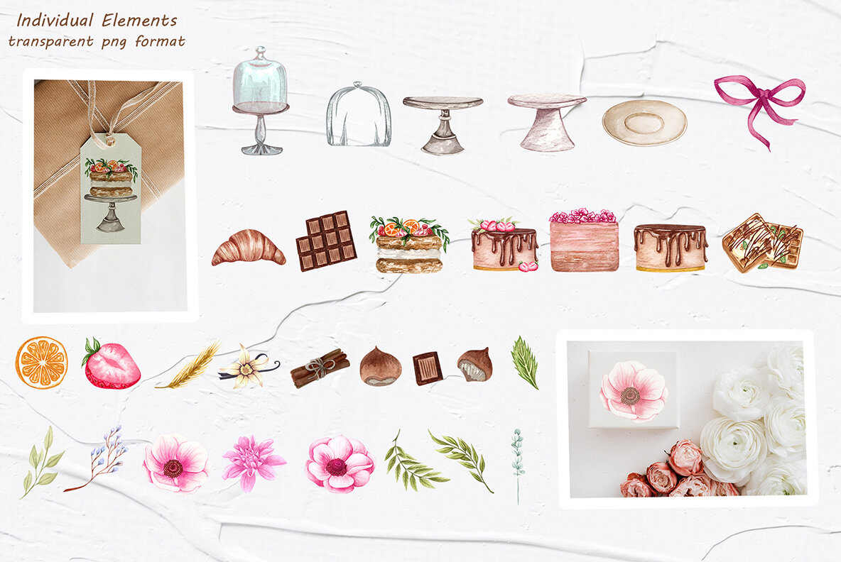 Home Bakery Watercolor Set 8