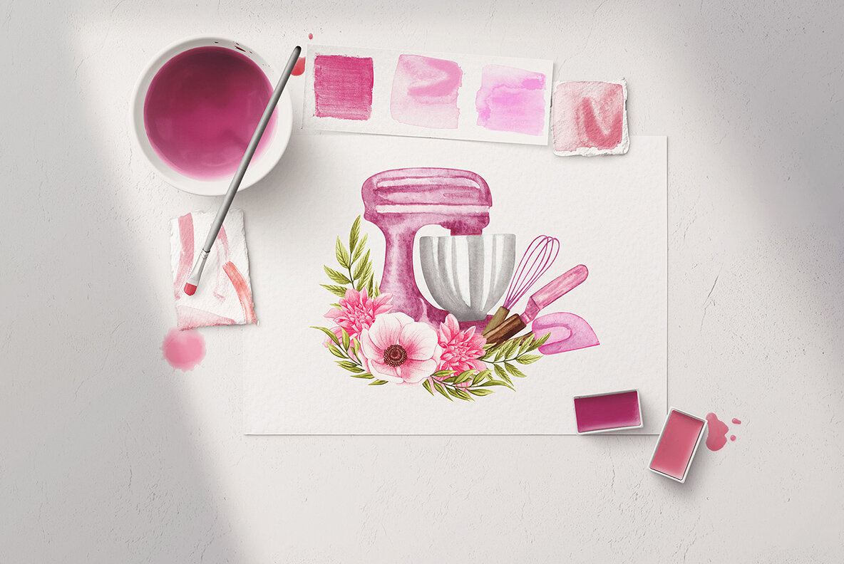 Home Bakery Watercolor Set 9