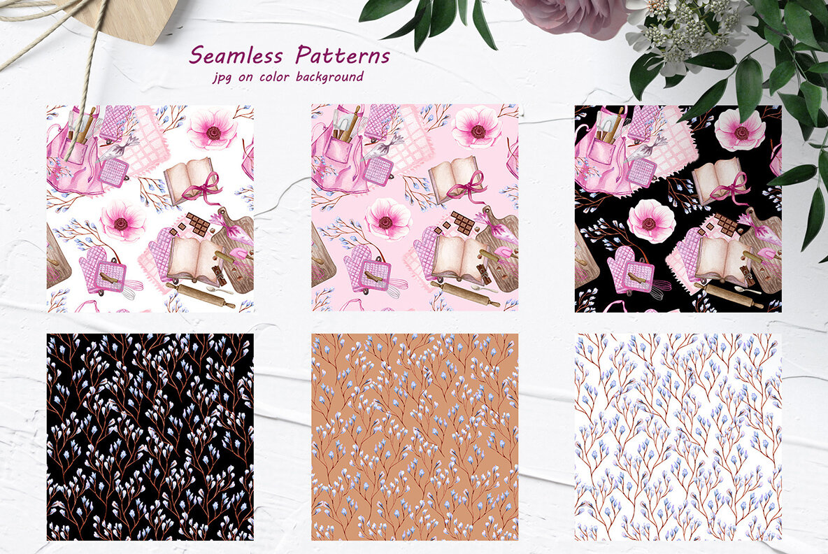 Home Bakery Watercolor Set 12