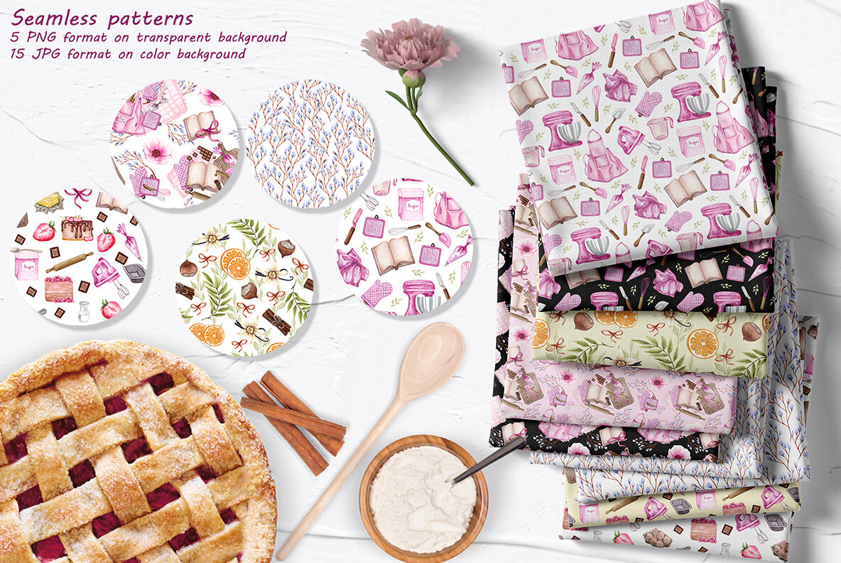 Home Bakery Watercolor Set 14