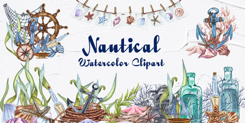 Nautical Seaside Watercolor Set