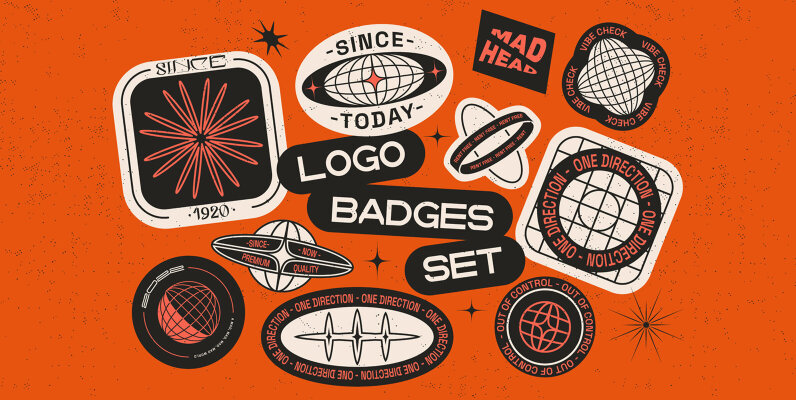 Editable Logo Badge Builder Set