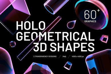 Holo Geometrical 3D Shapes Collection