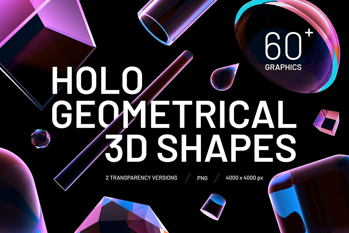 Holo Geometrical 3D Shapes Collection 1