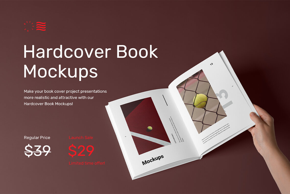 Hardcover Book Mockups   Studio Scenes 2