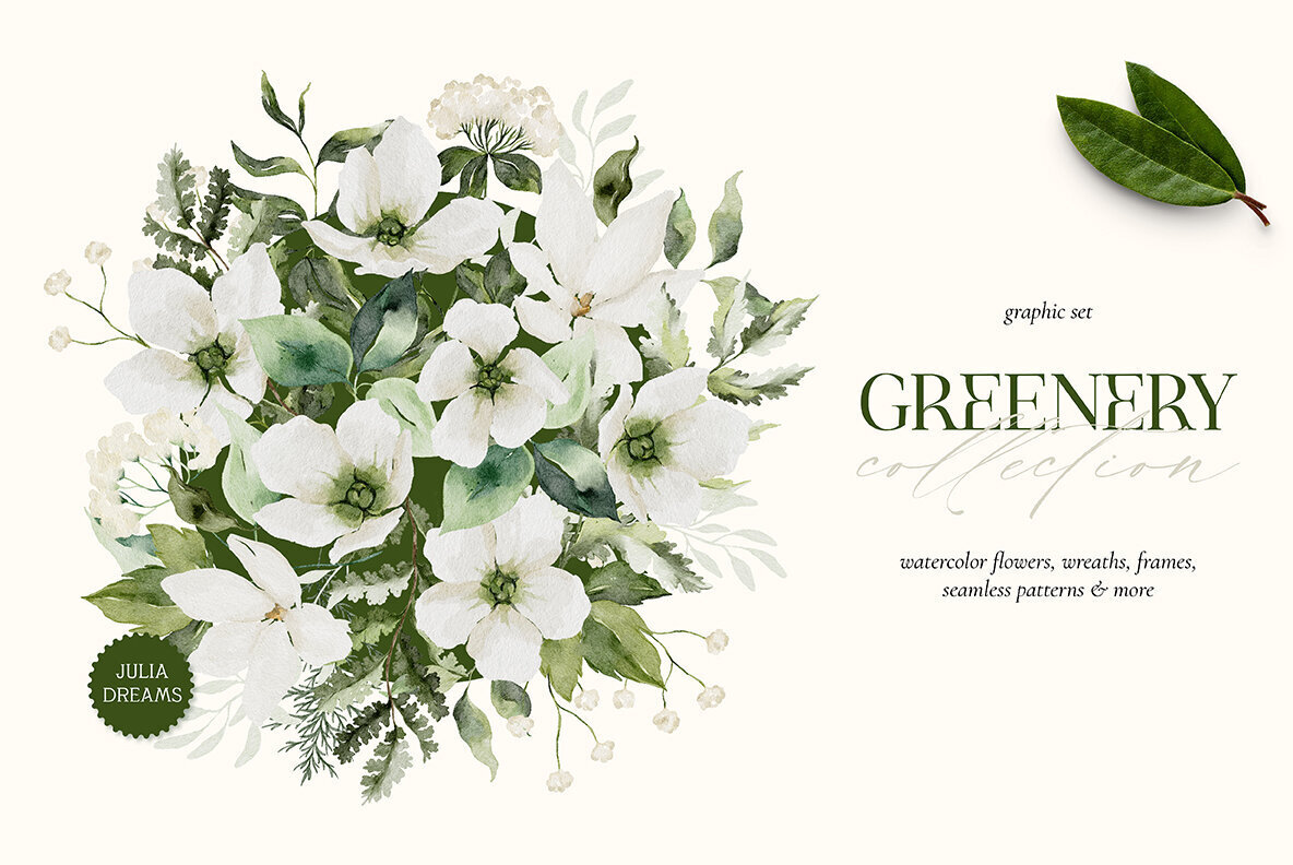 Greenery Watercolor Collection 1