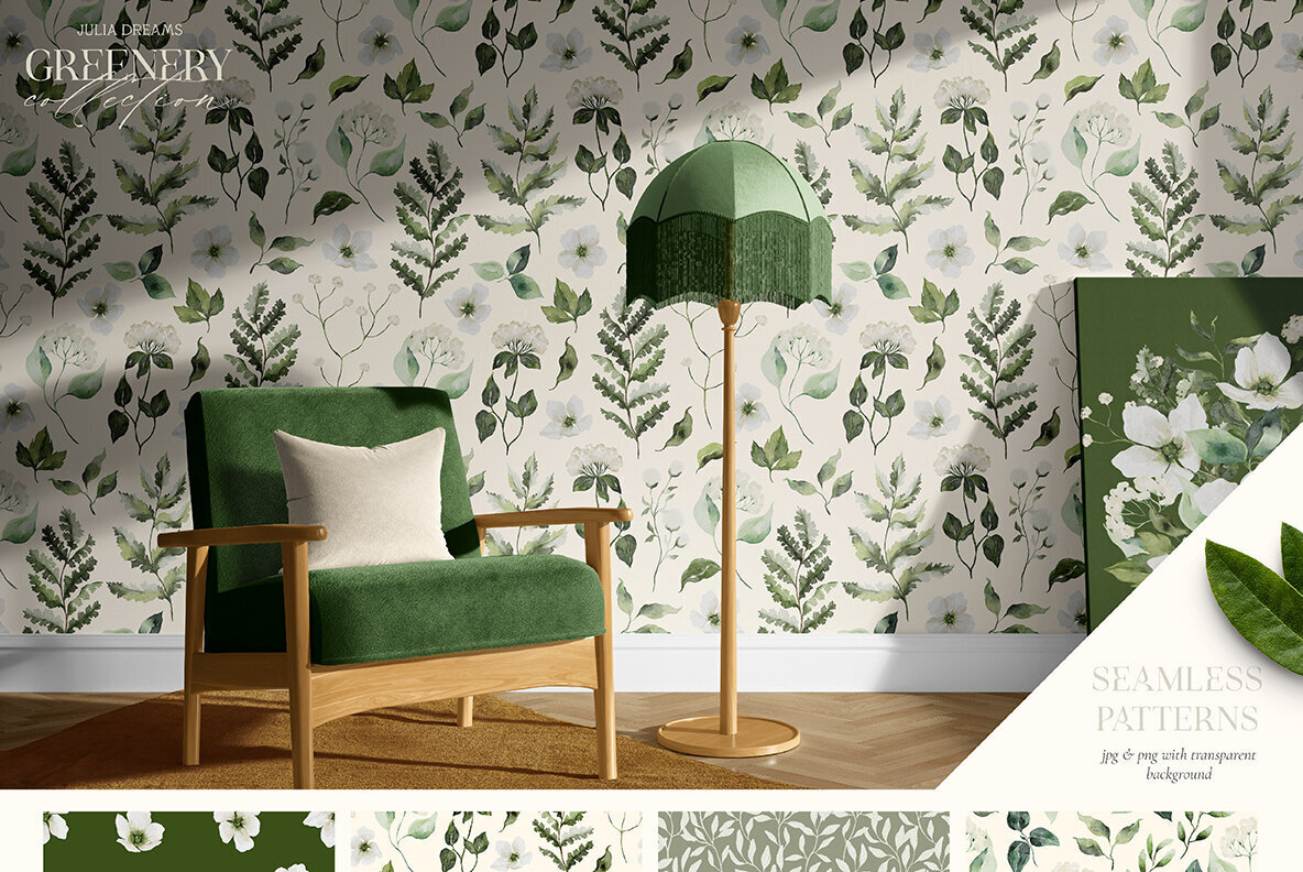 Greenery Watercolor Collection 2