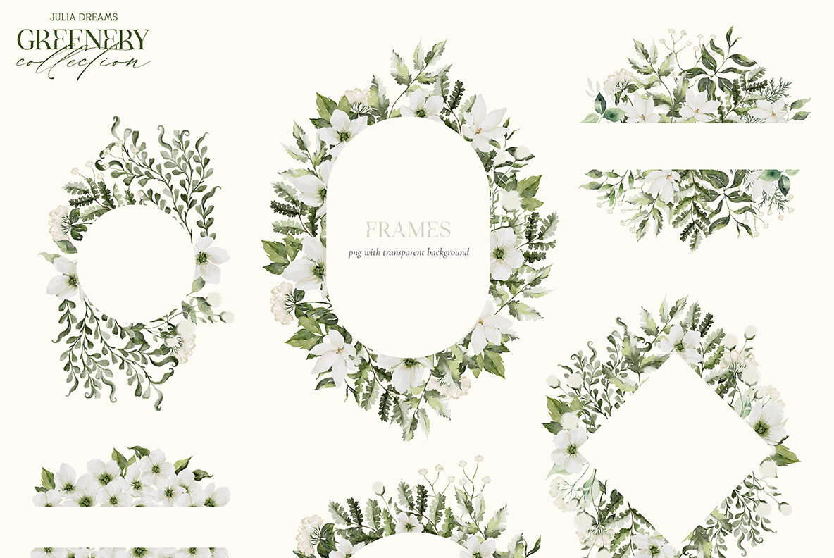 Greenery Watercolor Collection 8