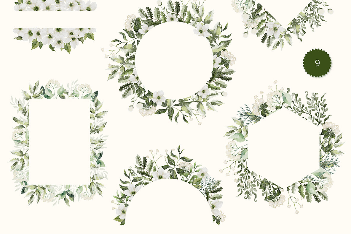 Greenery Watercolor Collection 9