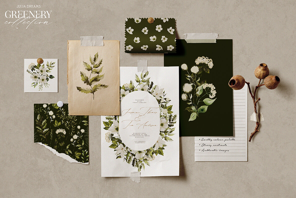 Greenery Watercolor Collection 11