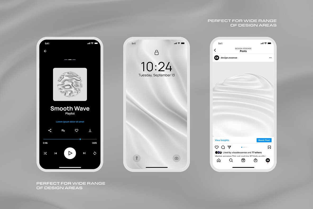 Modern 3D White Shapes Collection 12