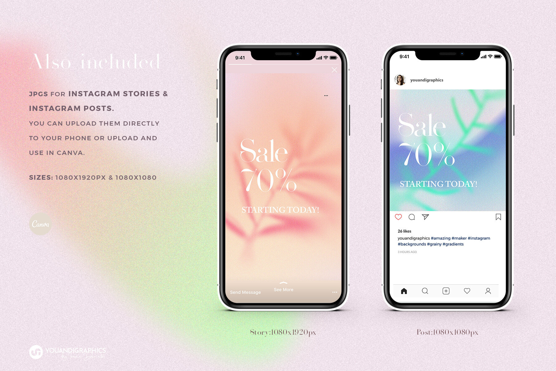 Colorful Grainy Gradient Backgrounds 4