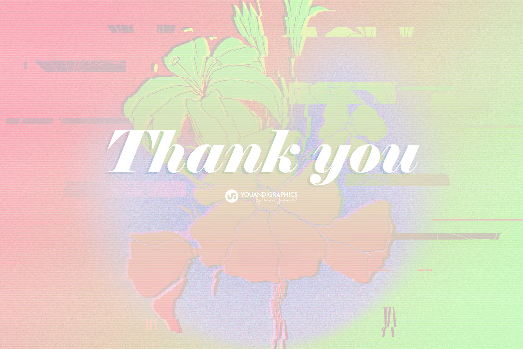 Glitch Effect Floral 90s Backgrounds 13