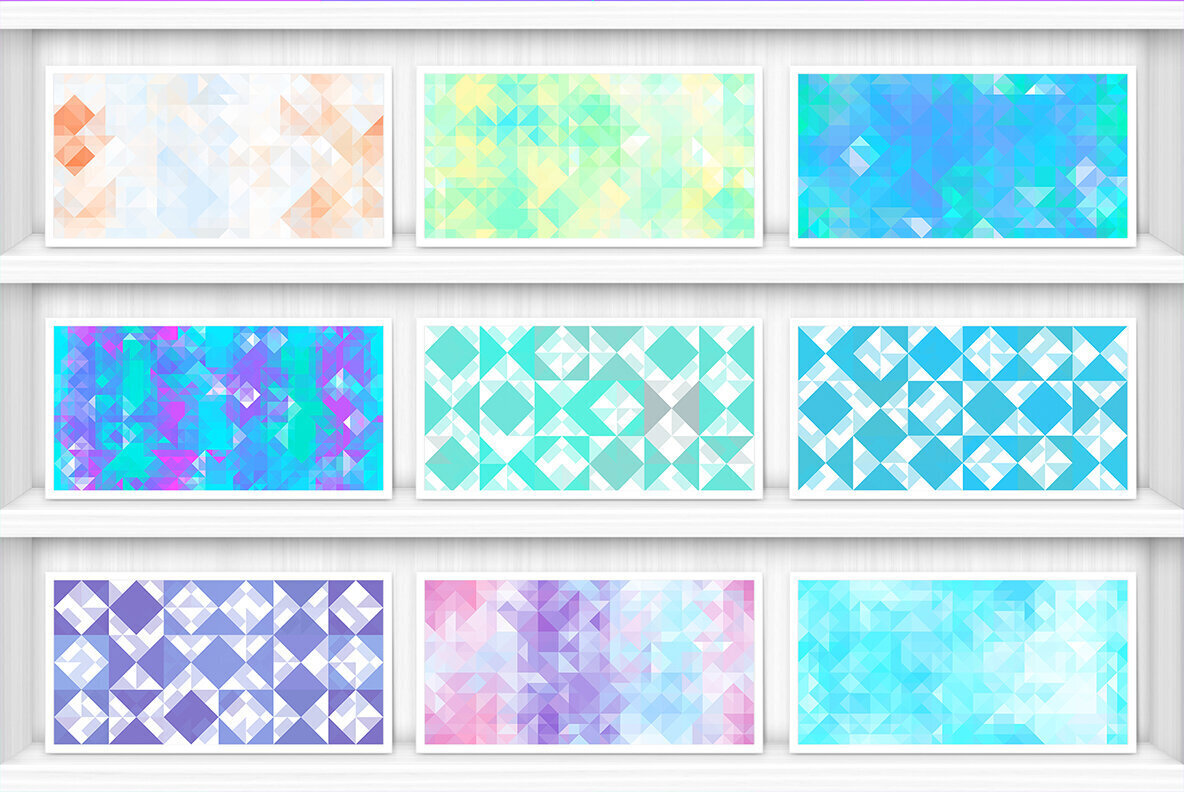 80 Color Triangles Geometry Background Textures 2