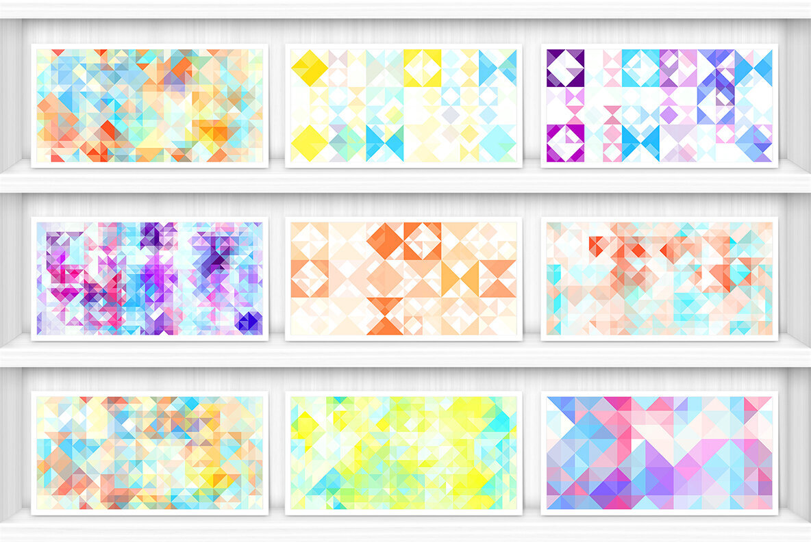 80 Color Triangles Geometry Background Textures 4