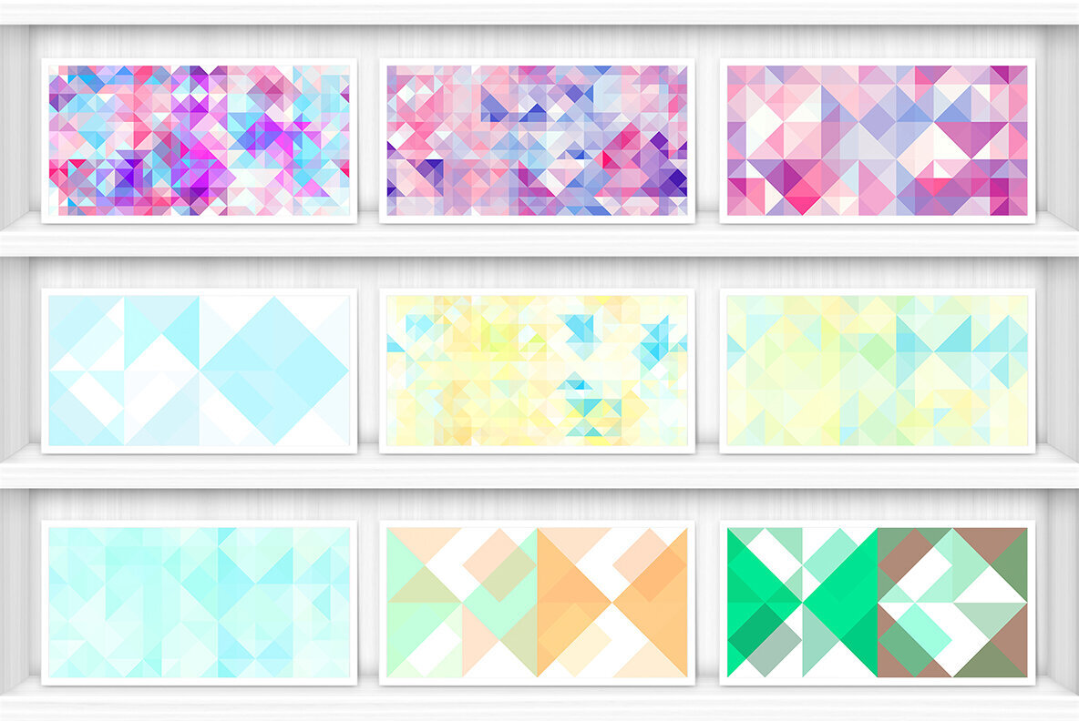 80 Color Triangles Geometry Background Textures 5