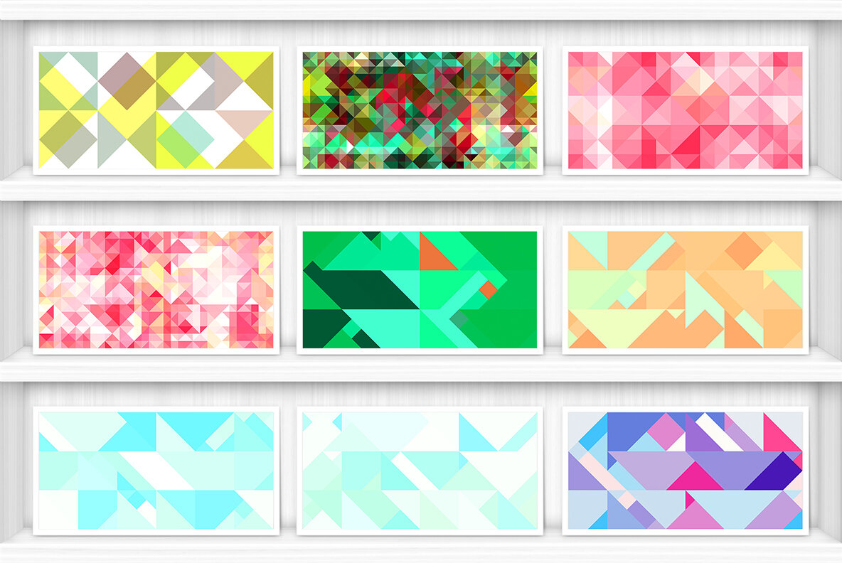 80 Color Triangles Geometry Background Textures 6