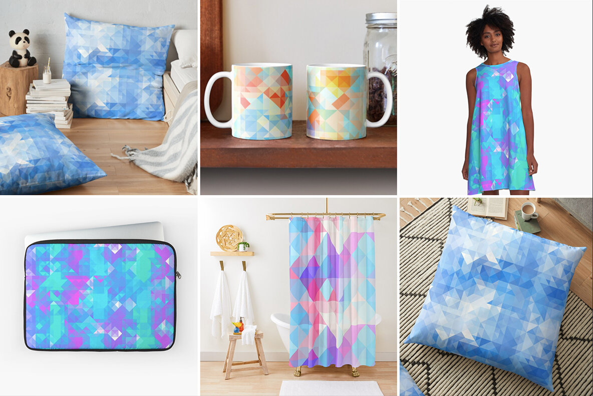 80 Color Triangles Geometry Background Textures 18