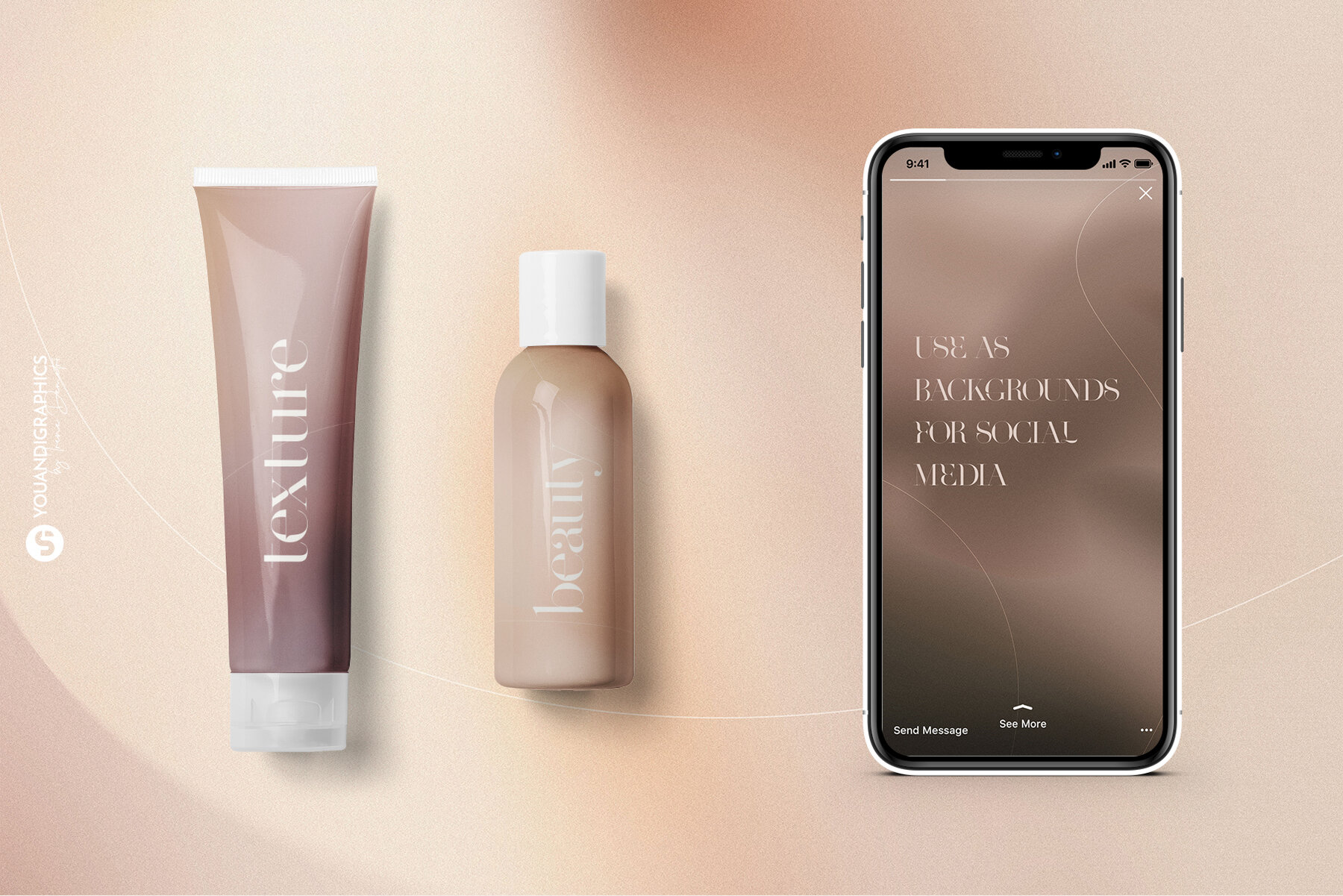 Nude Gradient Textured Backgrounds 7