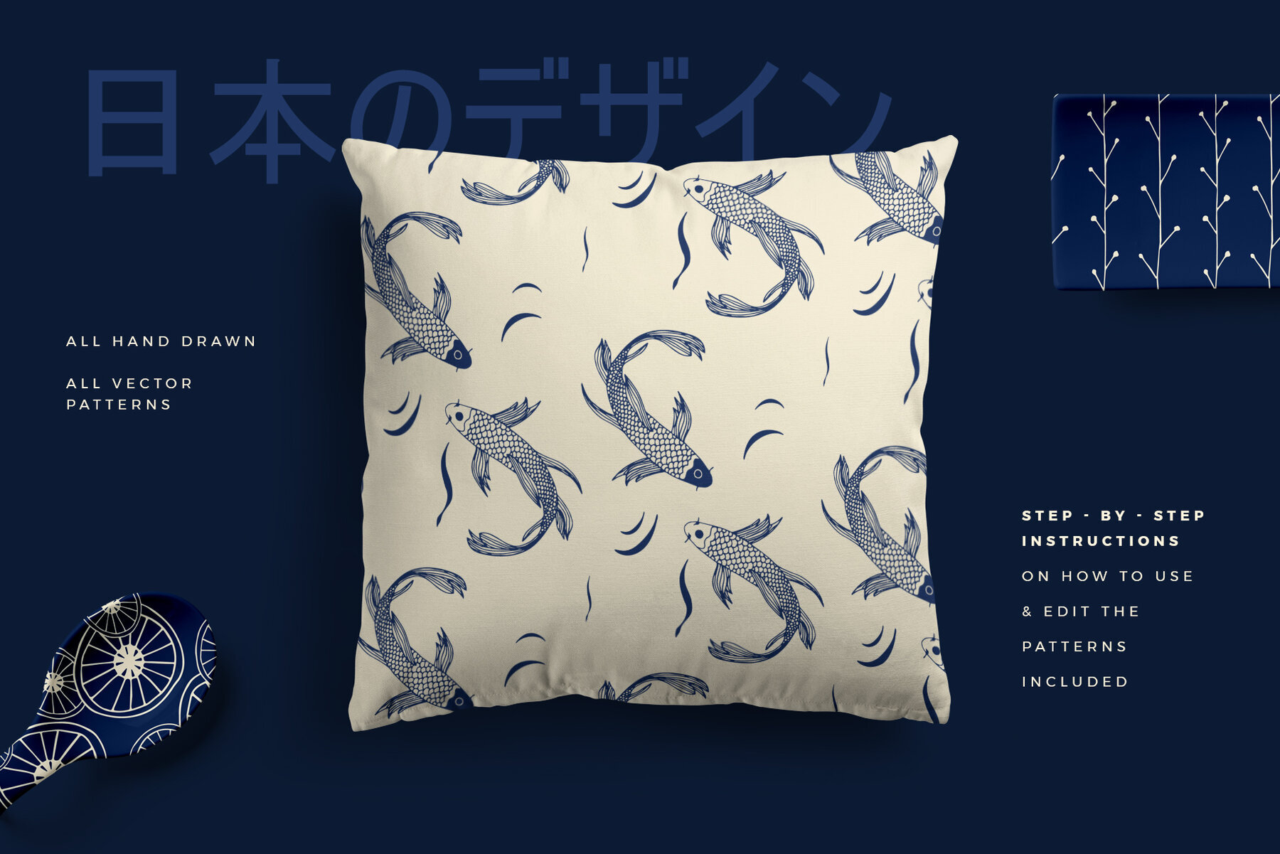 Japanese Patterns Vector Handdrawn 5