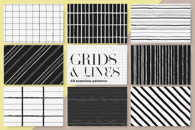 Grids  Lines Seamless Patterns