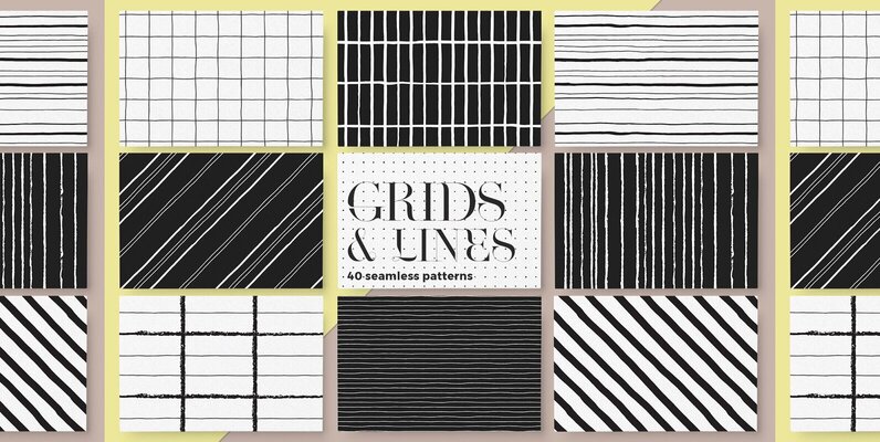 Grids   Lines Seamless Patterns