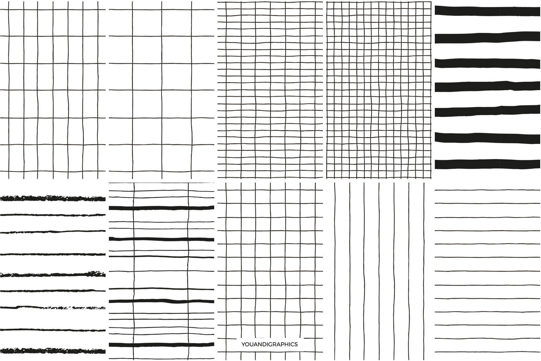 Grids   Lines Seamless Patterns 9