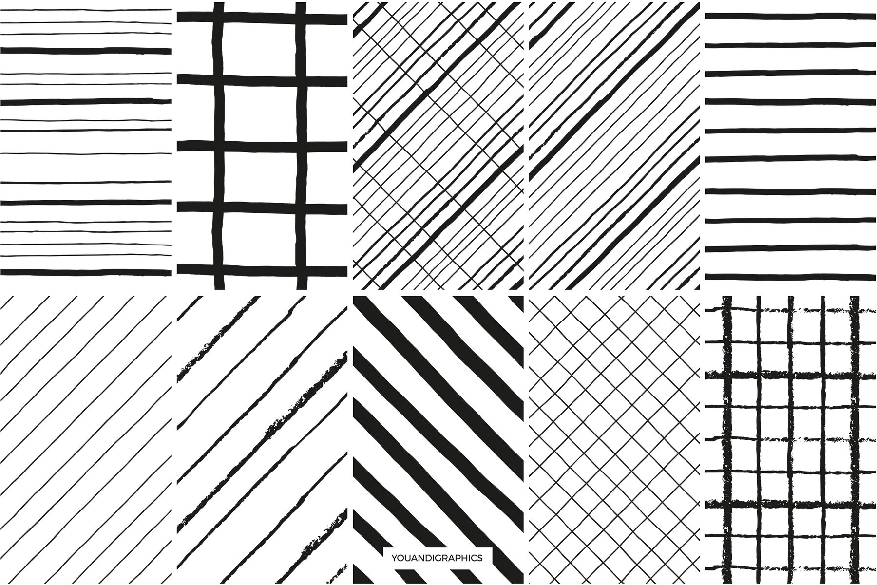 Grids   Lines Seamless Patterns 10