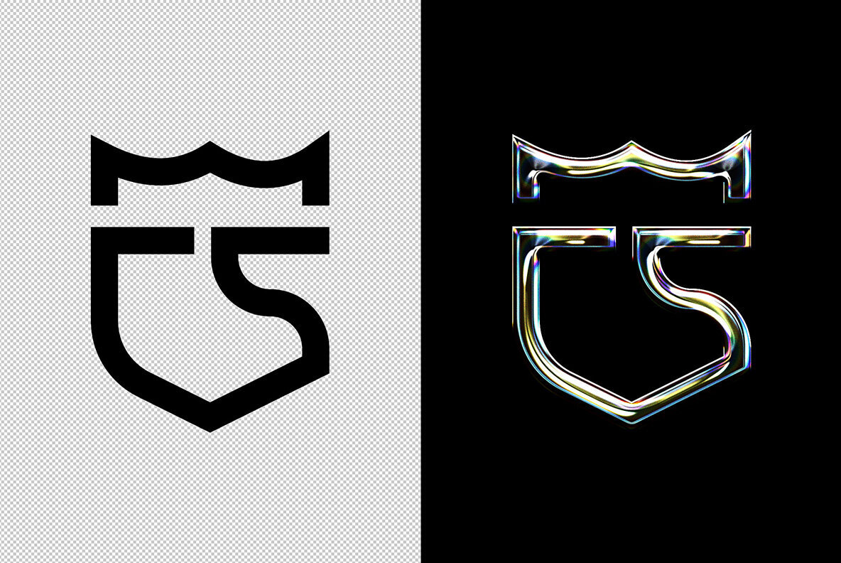 Chrome Logo Mockup 5