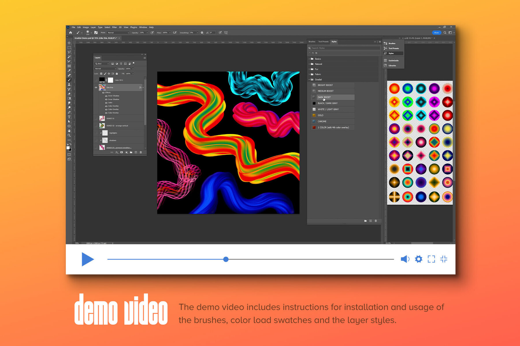 Gradial     Multicolor Brushes for Photoshop 4