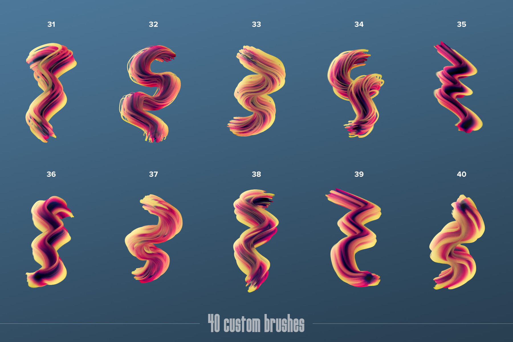 Gradial     Multicolor Brushes for Photoshop 10