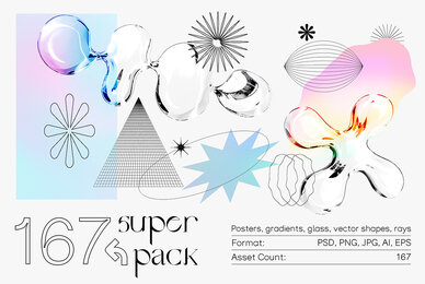 167 Posters Gradients Shapes Pack
