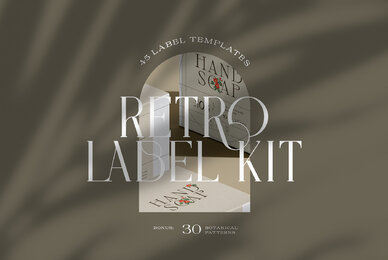 Floral Retro Label Kit