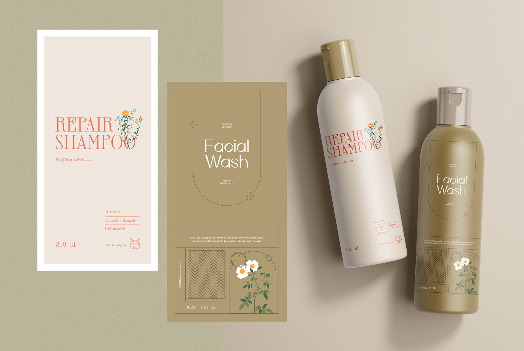 Floral Retro Label Kit 13