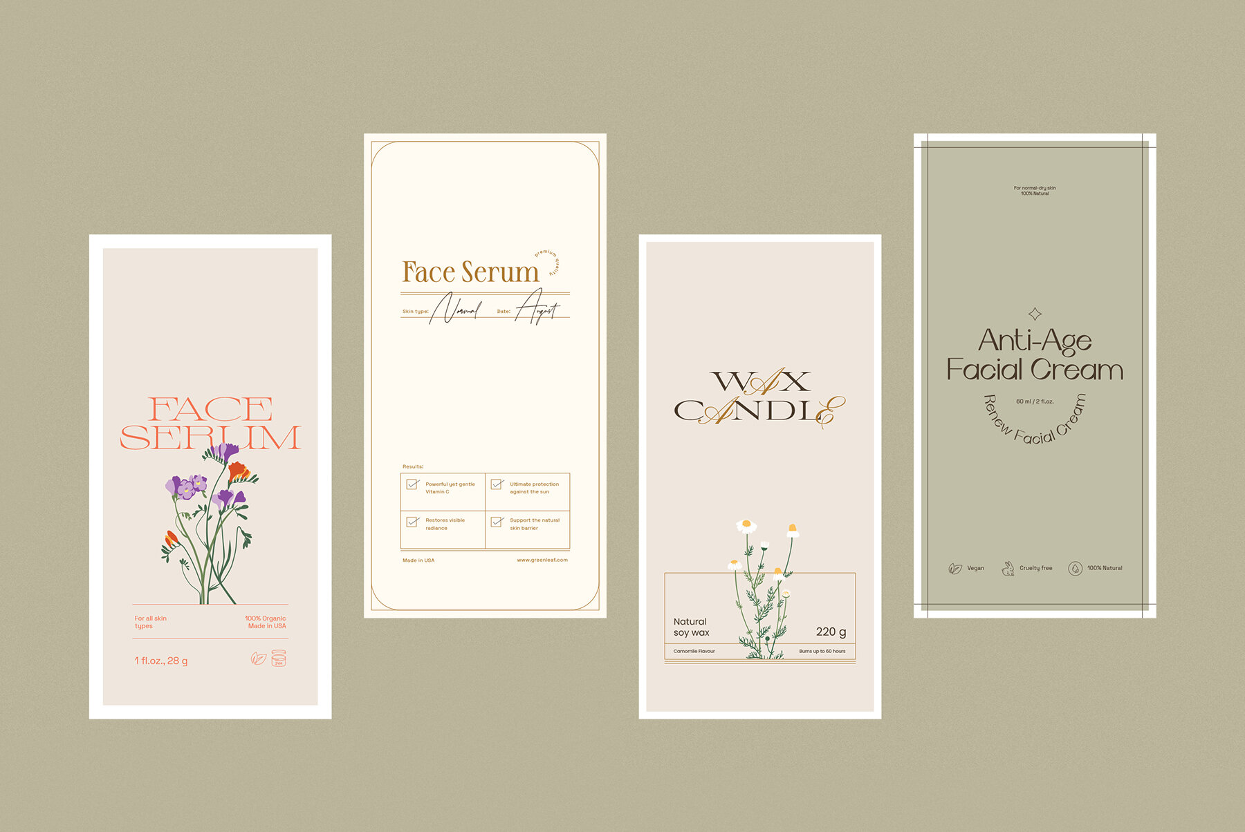 Floral Retro Label Kit 14