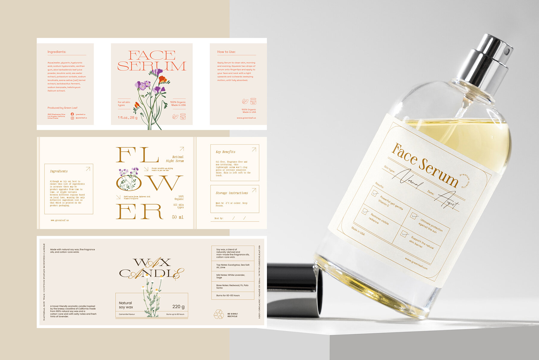 Floral Retro Label Kit 17