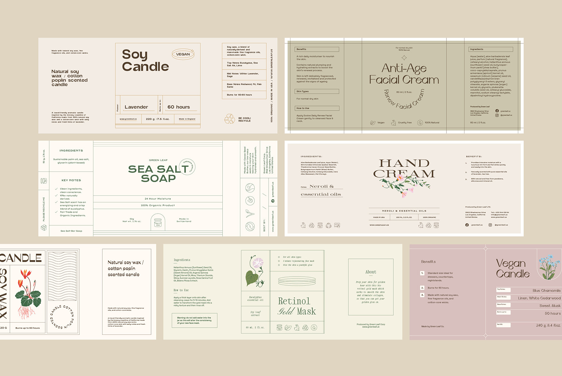 Floral Retro Label Kit 18