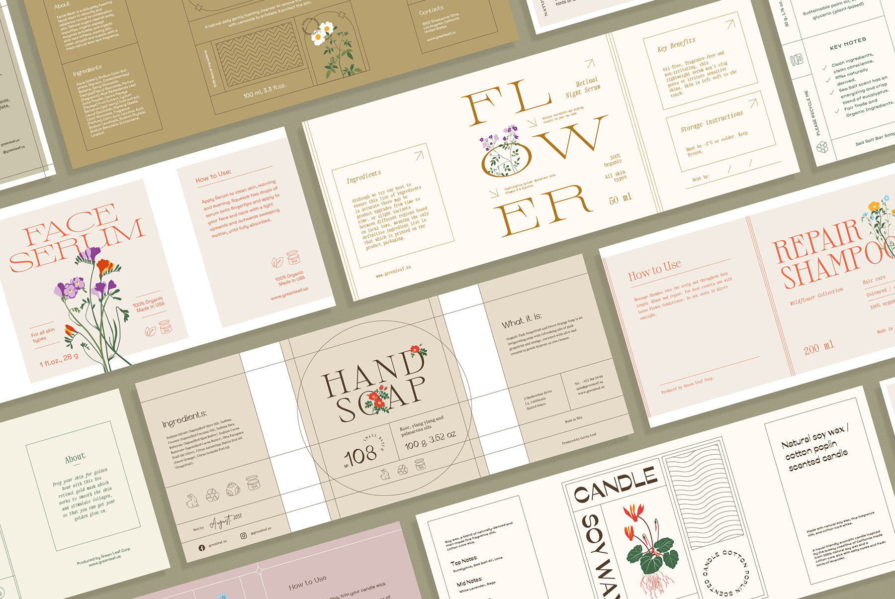 Floral Retro Label Kit 19